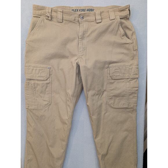 Duluth Trading Co Flex Fire Hose Cargo Pants Men's 40x30 Relaxed Fit Tan Work - Picture 2 of 14